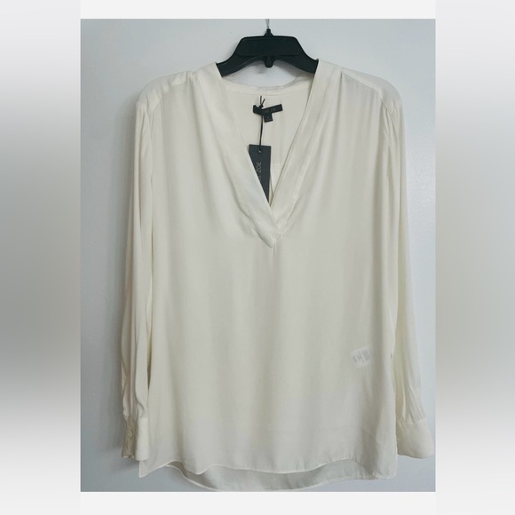Rachel Zoe SILK Elegant Removable tie,Long Sleeve Cream /White Blouse  $325 S M - Picture 8 of 10